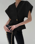 Nerina | Bluse med knapdetaljer