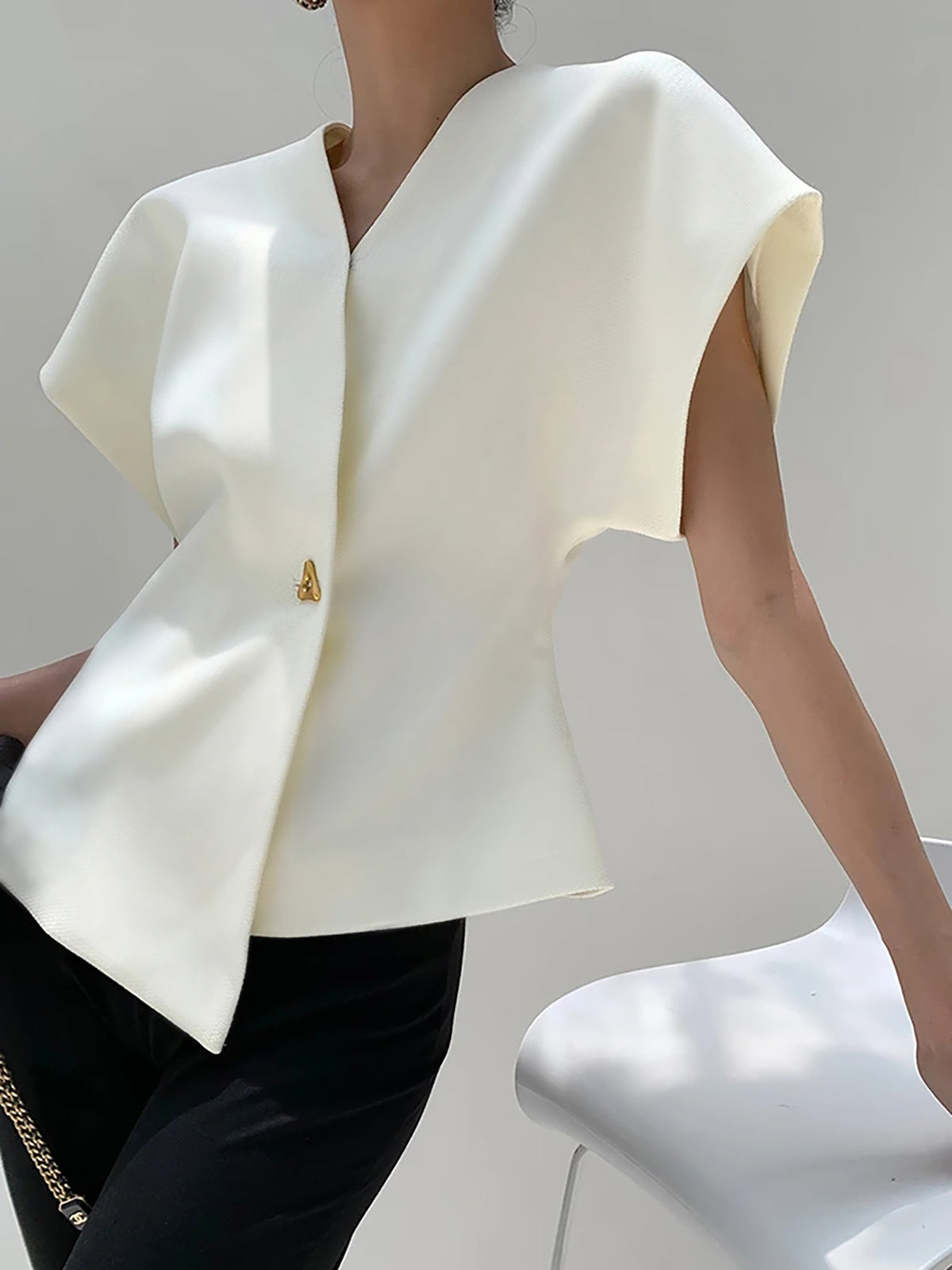 Nerina | Bluse med knapdetaljer